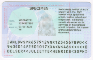 Vreemdelingen Identiteitsbewijs type W-document model 2014 achterkant