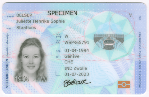 Vreemdelingen Identiteitsbewijs type W-document model 2014 voorkant