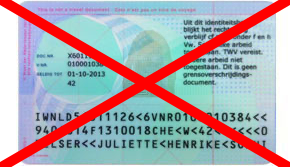 Vreemdelingen Identiteitsbewijs Model 2012 (achterkant) niet meer in omloop