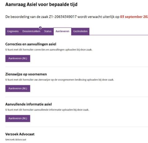Afbeelding Tabblad Aanleveren in Portaal voor Advocaten