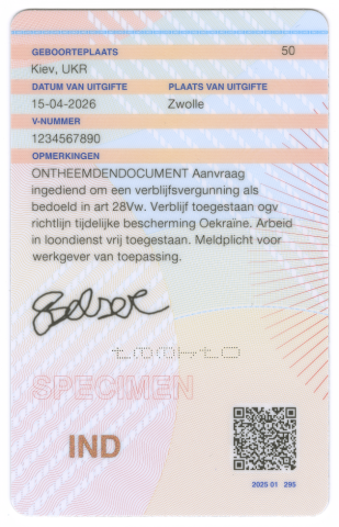Vreemdelingen Identiteitsbewijs type O-document model 2026