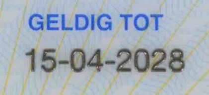 Echtheidskenmerk geldigheidsdatum 